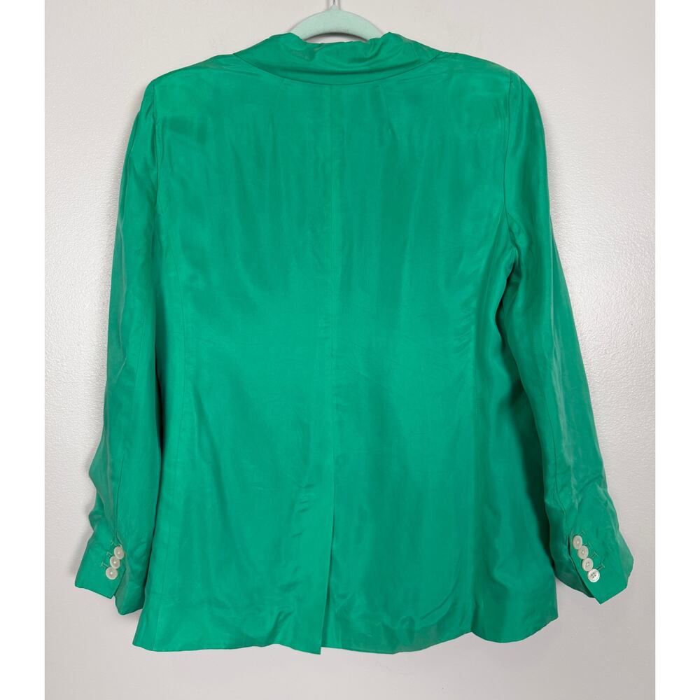 J.Crew Limited-edition Drapey Long Parke Blazer Summer Green Size 6 Cupro Blend - Picture 9 of 12